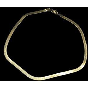 Vintage Compatibles Gold Tone Herringbone Chain Necklace